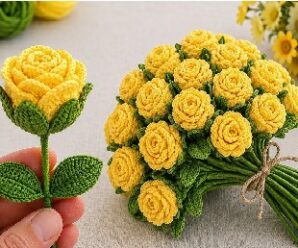 Como tejer bellas flores amarillas crochet