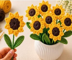 Como tejer girasoles de crochet