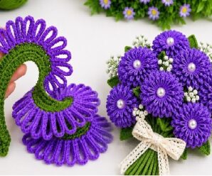 Te enseñare a tejer esta preciosa flor morada